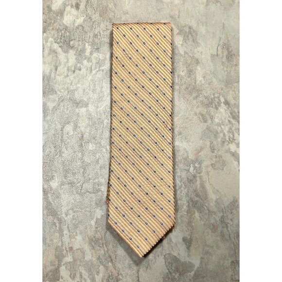 FAÇONNABLE Men's Stripe/Dot Necktie in Orange/White/Blue
